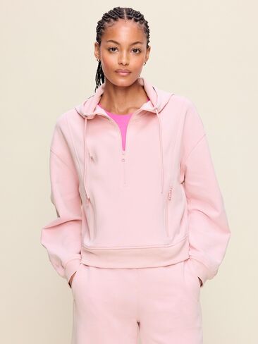 Old Navy Dynamic Fleece Half-Zip Hoodie Sweatshirt - Fairytale Rose in Kuwait