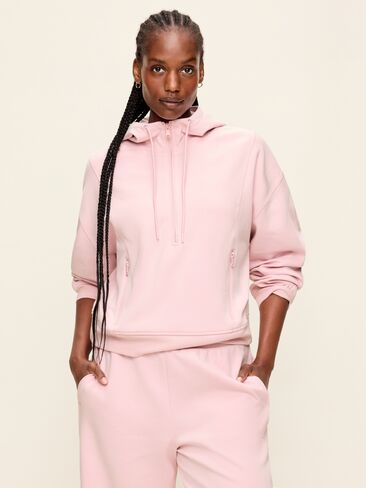 Old Navy Dynamic Fleece Half-Zip Hoodie Sweatshirt - Fairytale Rose in Kuwait