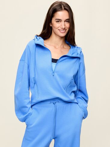 Old Navy Dynamic Fleece Half-Zip Hoodie Sweatshirt - Light Blue in Kuwait