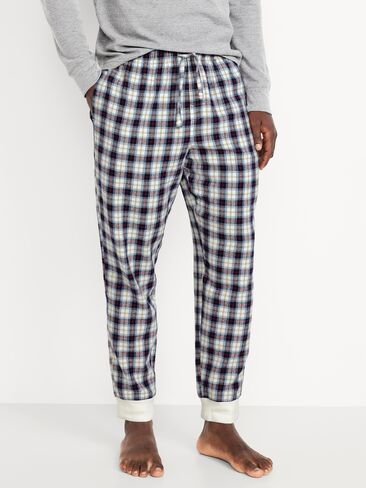 Old Navy Plaid Flannel Pajama Joggers - Navy/Yellow Plaid in Kuwait