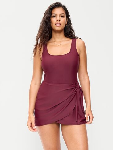 Old Navy Matte Side-Tie Swim Dress - Reddy Or Not in Kuwait