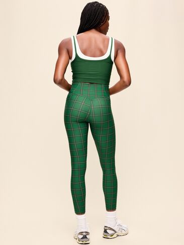 Old Navy Extra-High Waisted PowerSoft Boundless 7/8 Pocket Leggings – No Front Seam - Green Plaid in Kuwait