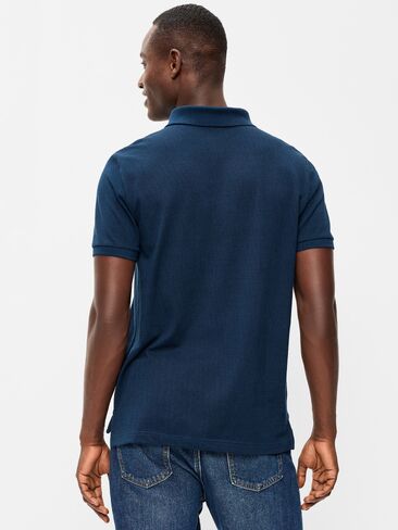 Old Navy Classic Fit Pique Polo - Dark Sea Blue Print in Kuwait