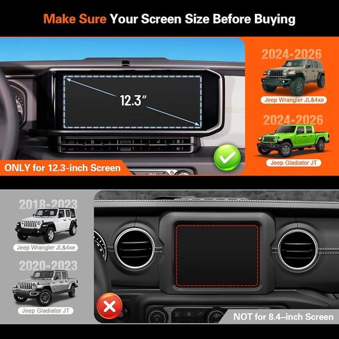 Magnetic Phone Mount Holder for Jeep Wrangler JL/4xe & Gladiator JT 2024 2025 2026, 12.3 Inch Clip-On, No Block Screen for Landscape, Sturdy for Off-Road, Cell Car Holder for MagSafe iPhone & Samsung in Kuwait