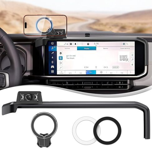 Magnetic Phone Mount Holder for Jeep Wrangler JL/4xe & Gladiator JT 2024 2025 2026, 12.3 Inch Clip-On, No Block Screen for Landscape, Sturdy for Off-Road, Cell Car Holder for MagSafe iPhone & Samsung in Kuwait