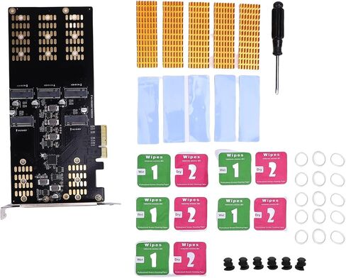 Pissente M.2 PCIe to SSD Adapter, 5 Slot Expansion Card in Saudi Arabia
