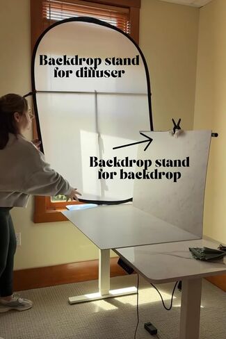Bessie Bakes Backdrops Photography Backdrop Stand with Table Clamp, 39-Inch Crossbar, Adjustable up to 3ft Tall, Ideal for Food Photography, Product Photography & Content Creation in Saudi Arabia