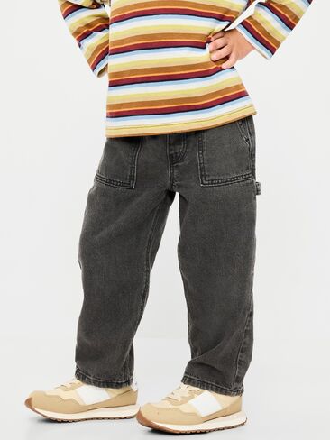 Old Navy Super Baggy Carpenter Jeans for Toddler Boys - Black Wash in Kuwait