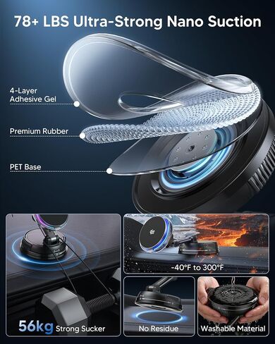 Qi2.2 25W Magnetic Car Charger with Cool Fan, 78+LBS Vacuum Suction in Kuwait