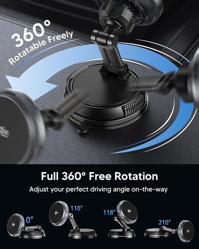 Qi2.2 25W Magnetic Car Charger with Cool Fan, 78+LBS Vacuum Suction in Kuwait