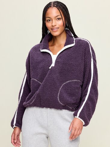 Old Navy Loose Sherpa Quarter-Zip Pullover - Nebula in Kuwait