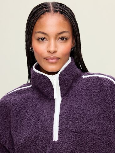 Old Navy Loose Sherpa Quarter-Zip Pullover - Nebula in Kuwait