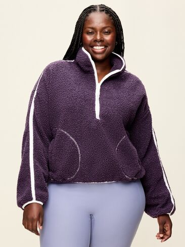 Old Navy Loose Sherpa Quarter-Zip Pullover - Nebula in Kuwait