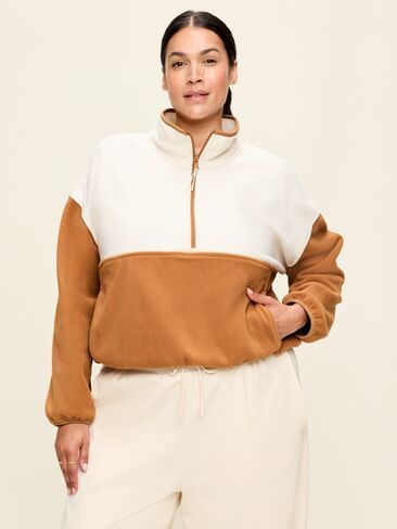 Old Navy Oversized Half-Zip Performance Fleece Pullover - Sycamore Bark in Kuwait