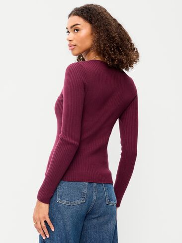 Old Navy SoSoft Lite Crew-Neck Long-Sleeve Ribbed Top - Red Lacquer in Kuwait