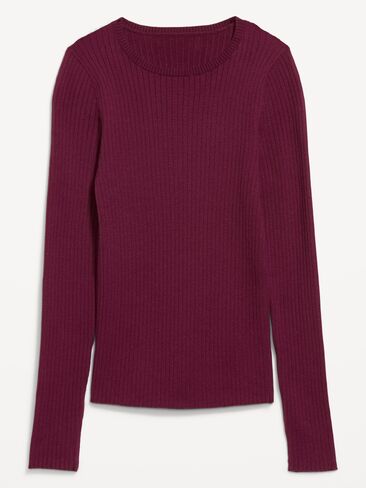 Old Navy SoSoft Lite Crew-Neck Long-Sleeve Ribbed Top - Red Lacquer in Kuwait