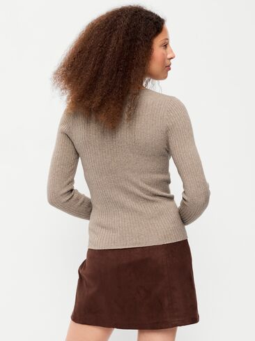 Old Navy SoSoft Lite Crew-Neck Long-Sleeve Ribbed Top - Mushroom in Kuwait