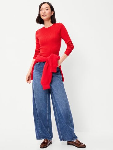 Old Navy SoSoft Lite Crew-Neck Long-Sleeve Ribbed Top - Scotty Red in Kuwait