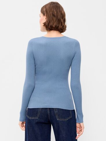 Old Navy SoSoft Lite Crew-Neck Long-Sleeve Ribbed Top - Naturalist Blue in Kuwait