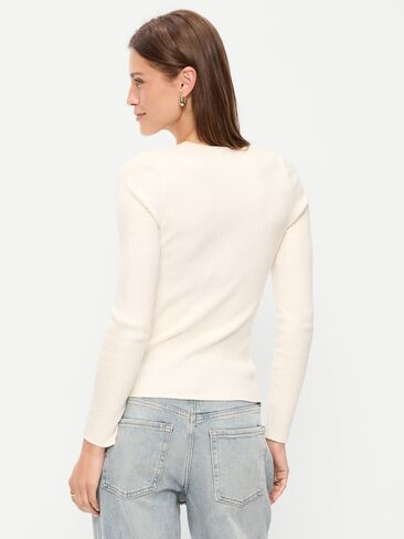 Old Navy SoSoft Lite Crew-Neck Long-Sleeve Ribbed Top - Creme De La Creme in Kuwait