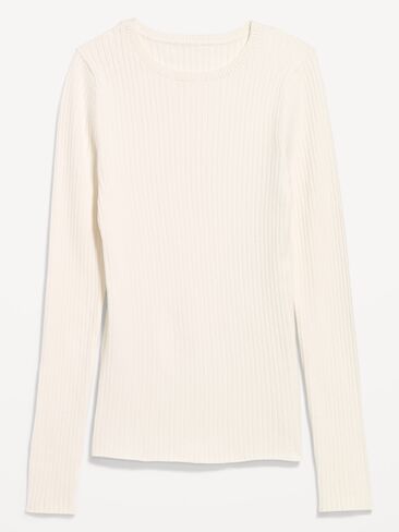 Old Navy SoSoft Lite Crew-Neck Long-Sleeve Ribbed Top - Creme De La Creme in Kuwait