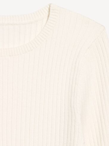 Old Navy SoSoft Lite Crew-Neck Long-Sleeve Ribbed Top - Creme De La Creme in Kuwait