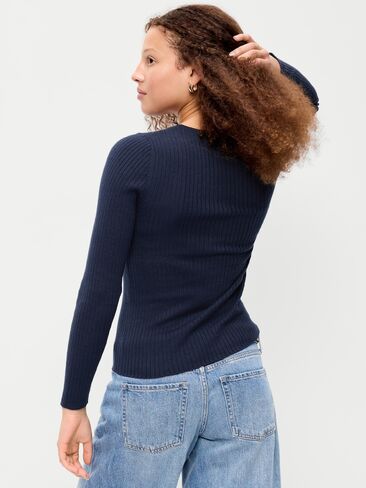 Old Navy SoSoft Lite Crew-Neck Long-Sleeve Ribbed Top - In the Navy in Kuwait