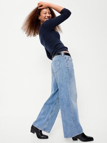 Old Navy SoSoft Lite Crew-Neck Long-Sleeve Ribbed Top - In the Navy in Kuwait