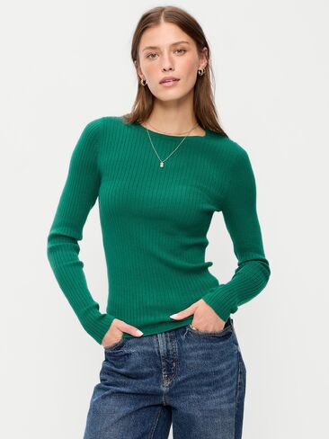 Old Navy SoSoft Lite Crew-Neck Long-Sleeve Ribbed Top - Rainforest Jewel in Kuwait