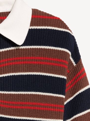 Old Navy Seaside Cotton Rugby Polo - Earth Brown Stripe in Kuwait
