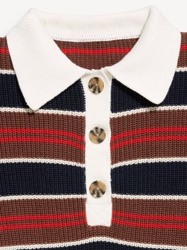 Old Navy Seaside Cotton Rugby Polo - Earth Brown Stripe in Kuwait