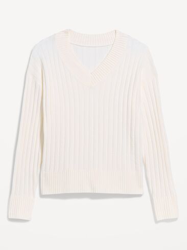 Old Navy SoSoft Ribbed V-Neck Sweater - Creme De La Creme in Kuwait