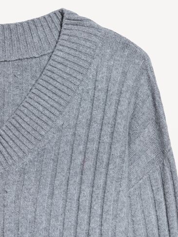 Old Navy SoSoft Ribbed V-Neck Sweater - Heather Gray in Kuwait