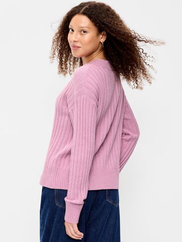 Old Navy SoSoft Ribbed V-Neck Sweater - Rose Dawn in Kuwait