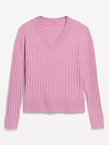 Old Navy SoSoft Ribbed V-Neck Sweater - Rose Dawn in Kuwait
