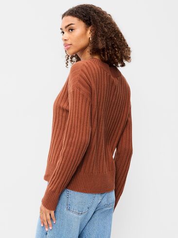 Old Navy SoSoft Ribbed V-Neck Sweater - Apple Cinnamon in Kuwait