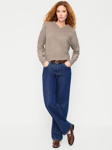 Old Navy SoSoft V-Neck Sweater - Mushroom in Kuwait