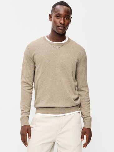 Old Navy Washed Crew-Neck Sweater - New Tan Heather in Kuwait