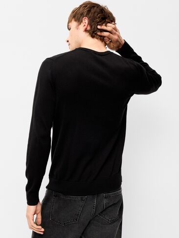 Old Navy Washed Crew-Neck Sweater - Black Jack in Kuwait