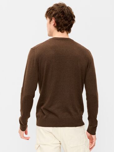 Old Navy Washed Crew-Neck Sweater - Brown Heather in Kuwait