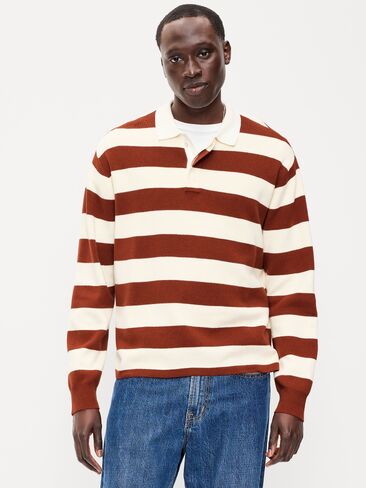 Old Navy Long-Sleeve Rugby Polo Sweater - Russet Brown in Kuwait