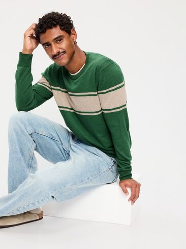 Old Navy Crew-Neck Sweater - Green Stripe in Kuwait