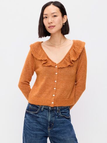 Old Navy Ruffle-Collar Pointelle Cardigan - Spice of Life in Kuwait