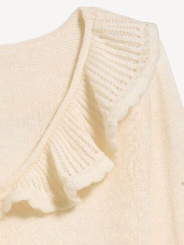 Old Navy Ruffle-Collar Pointelle Cardigan - Crème De La Crème in Kuwait