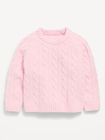 Old Navy Long-Sleeve Cable-Knit Sweater for Toddler Girls - Blush On You in Kuwait