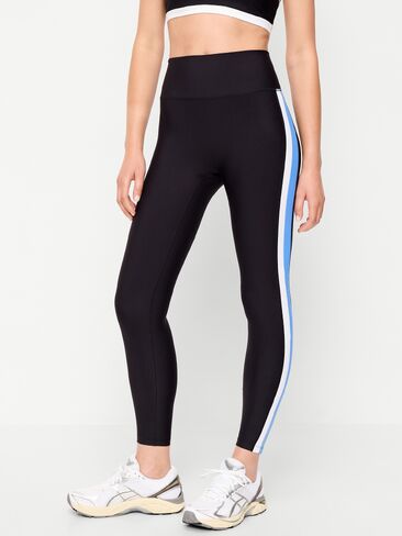 Old Navy High-Waisted PowerSoft Boundless 7/8 Pocket Leggings – No Front Seam - Black Jack in Kuwait