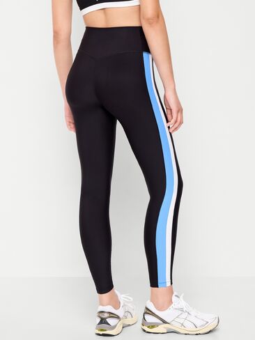 Old Navy High-Waisted PowerSoft Boundless 7/8 Pocket Leggings – No Front Seam - Black Jack in Kuwait