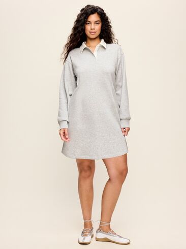 Old Navy Dynamic Fleece Pique Polo Dress - Light Gray Heather in Kuwait