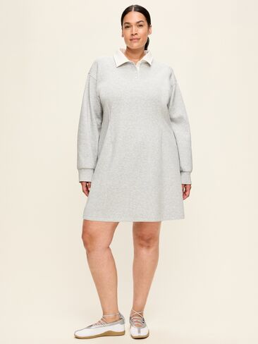 Old Navy Dynamic Fleece Pique Polo Dress - Light Gray Heather in Kuwait