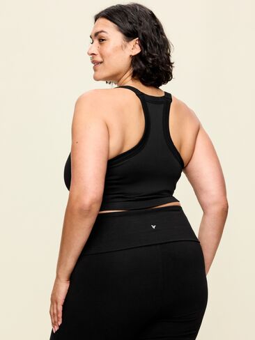 Old Navy Seamless Square-Neck Longline Bra - Black Jack in Kuwait